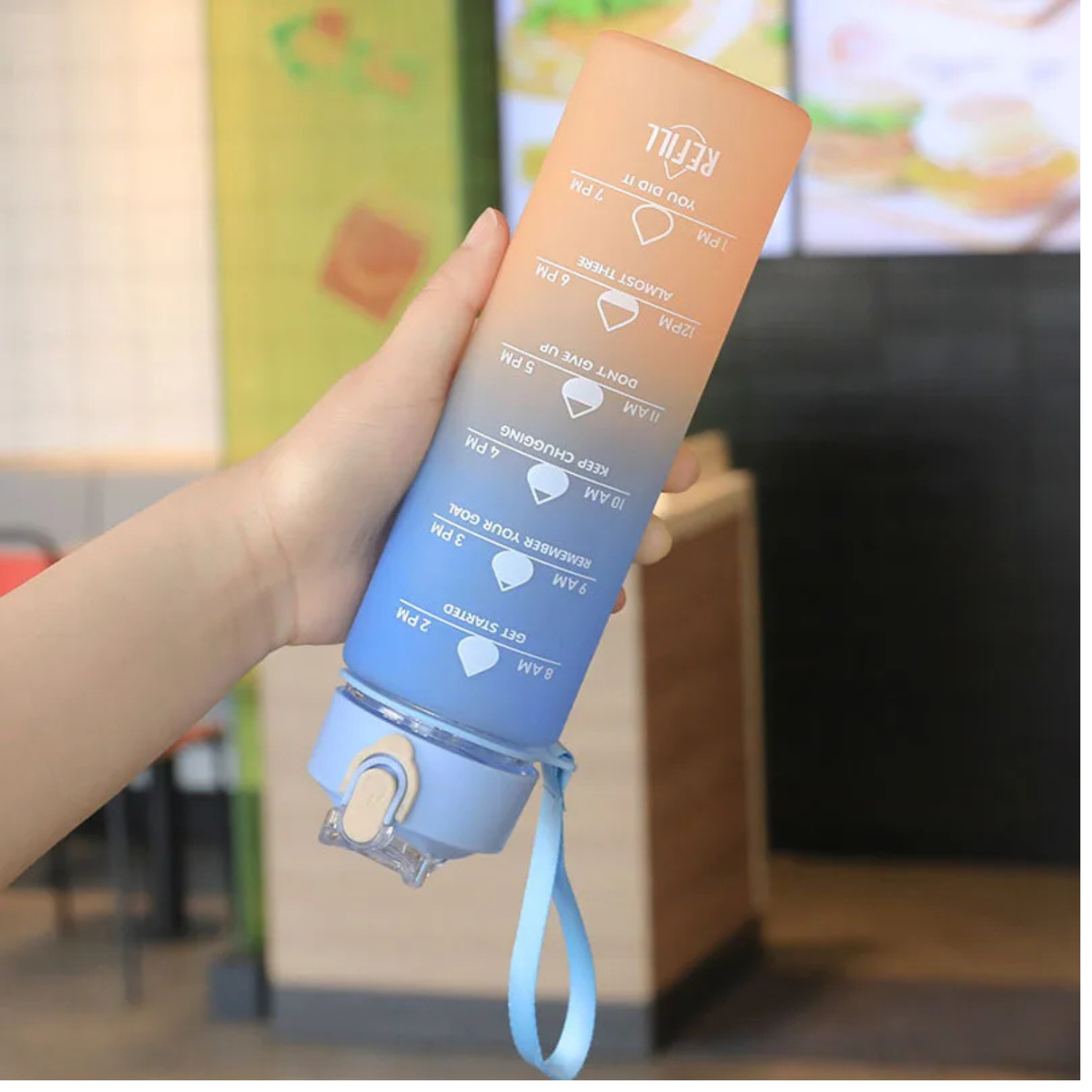 700ML Portable Sports Water Bottle with Time Marker