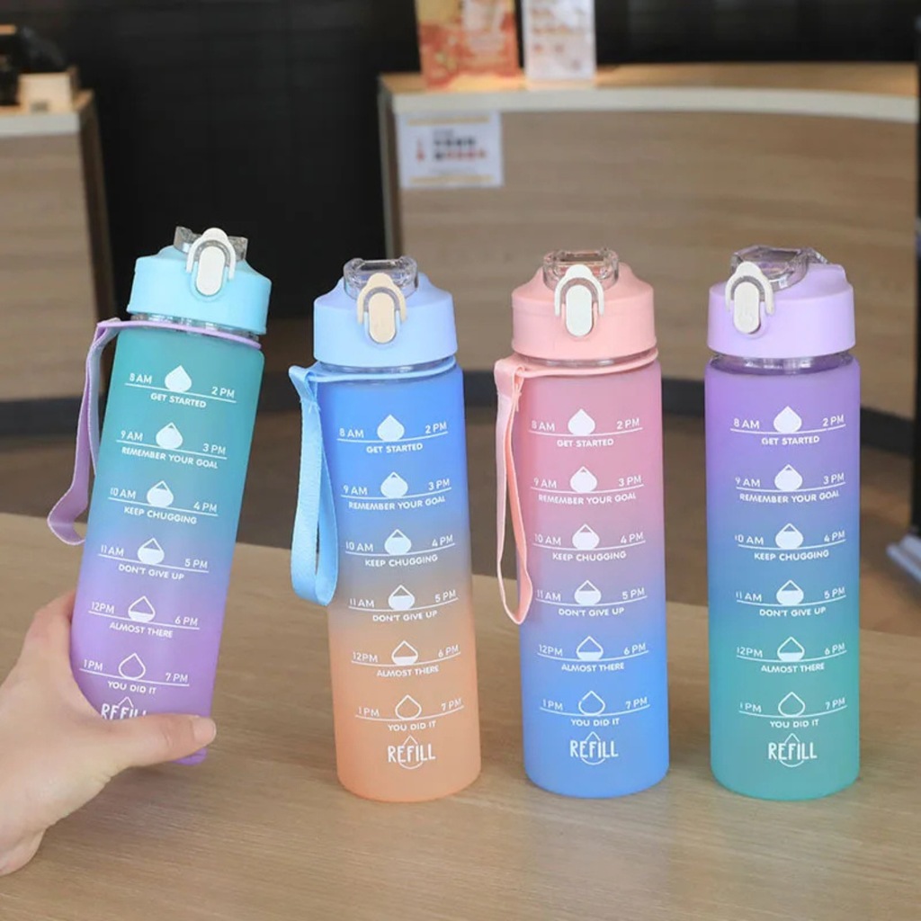700ML Portable Sports Water Bottle with Time Marker