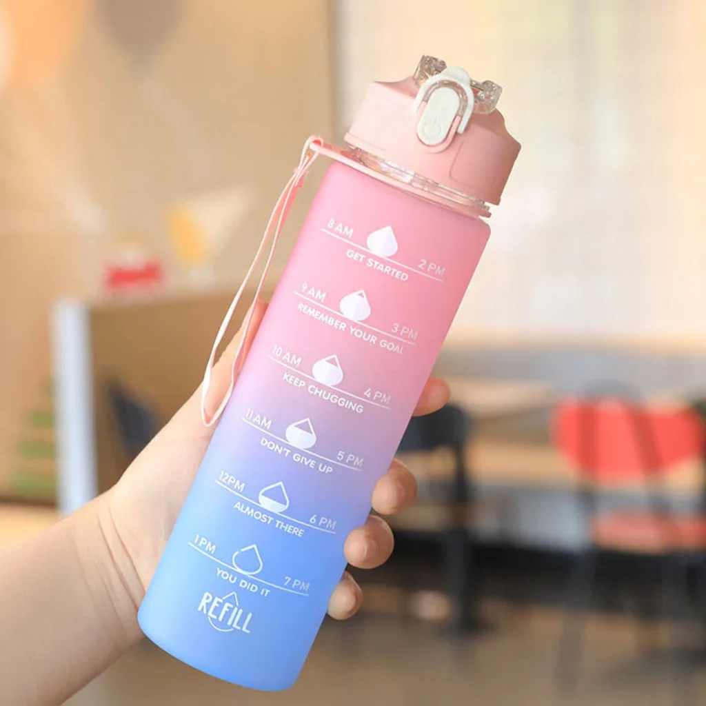 700ML Portable Sports Water Bottle with Time Marker