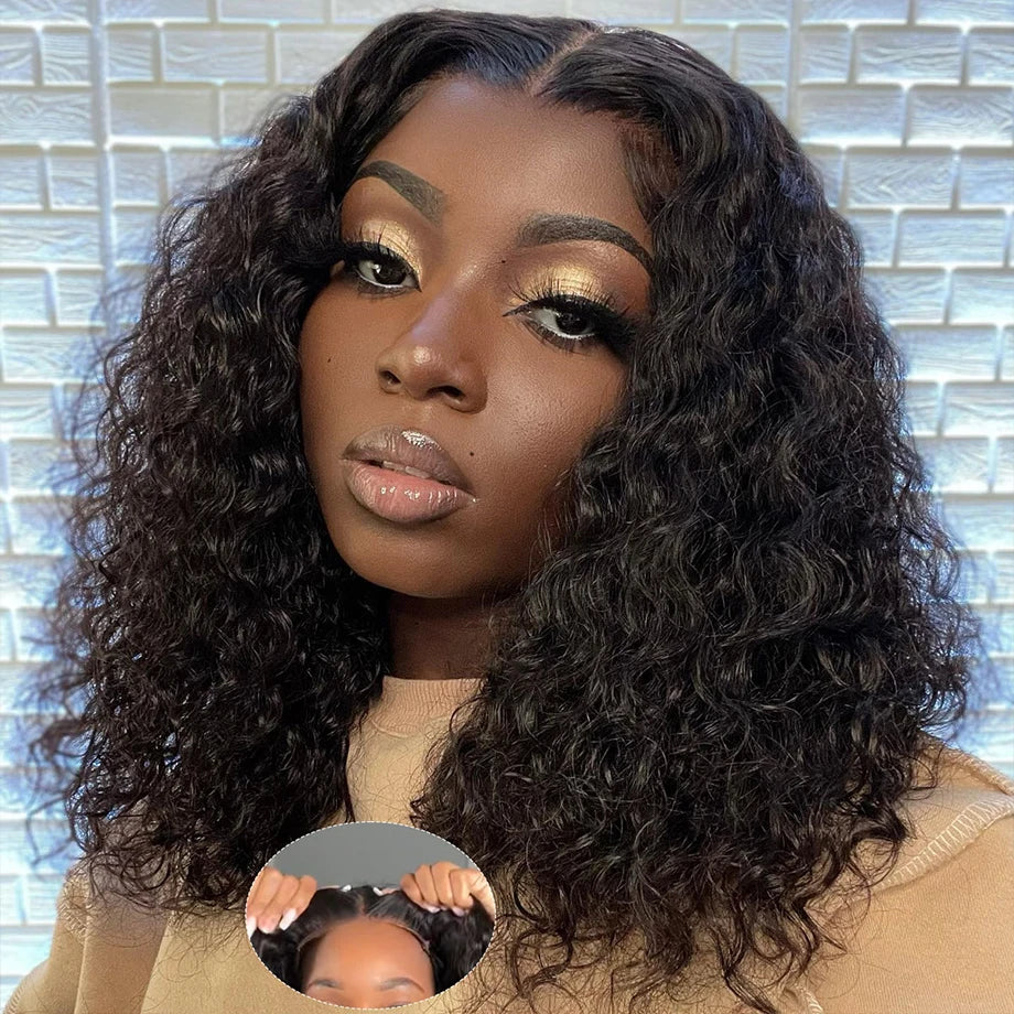 Glueless Curly Bob Human Hair Wig – 5x5 HD Lace Closure Wig