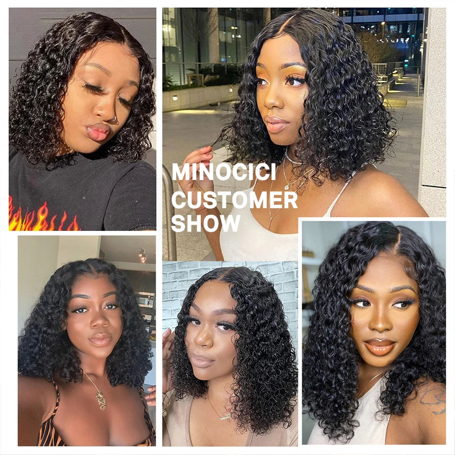Glueless Curly Bob Human Hair Wig – 5x5 HD Lace Closure Wig