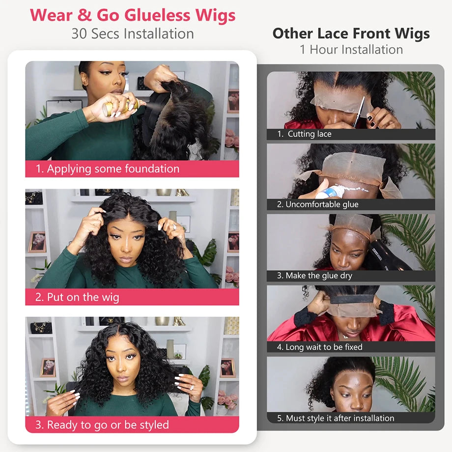 Glueless Curly Bob Human Hair Wig – 5x5 HD Lace Closure Wig