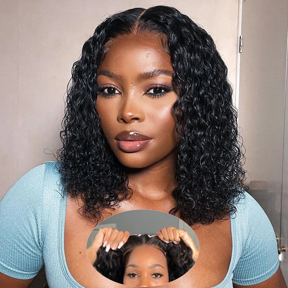 Glueless Curly Bob Human Hair Wig – 5x5 HD Lace Closure Wig