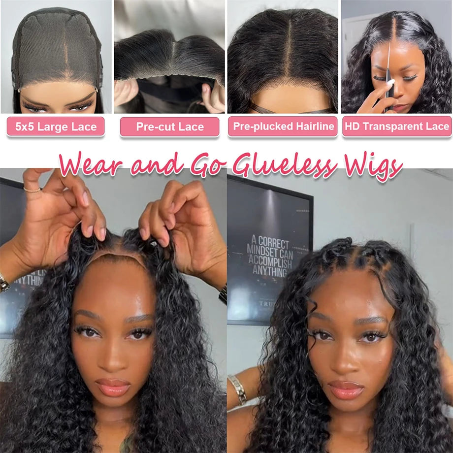 Glueless Curly Bob Human Hair Wig – 5x5 HD Lace Closure Wig