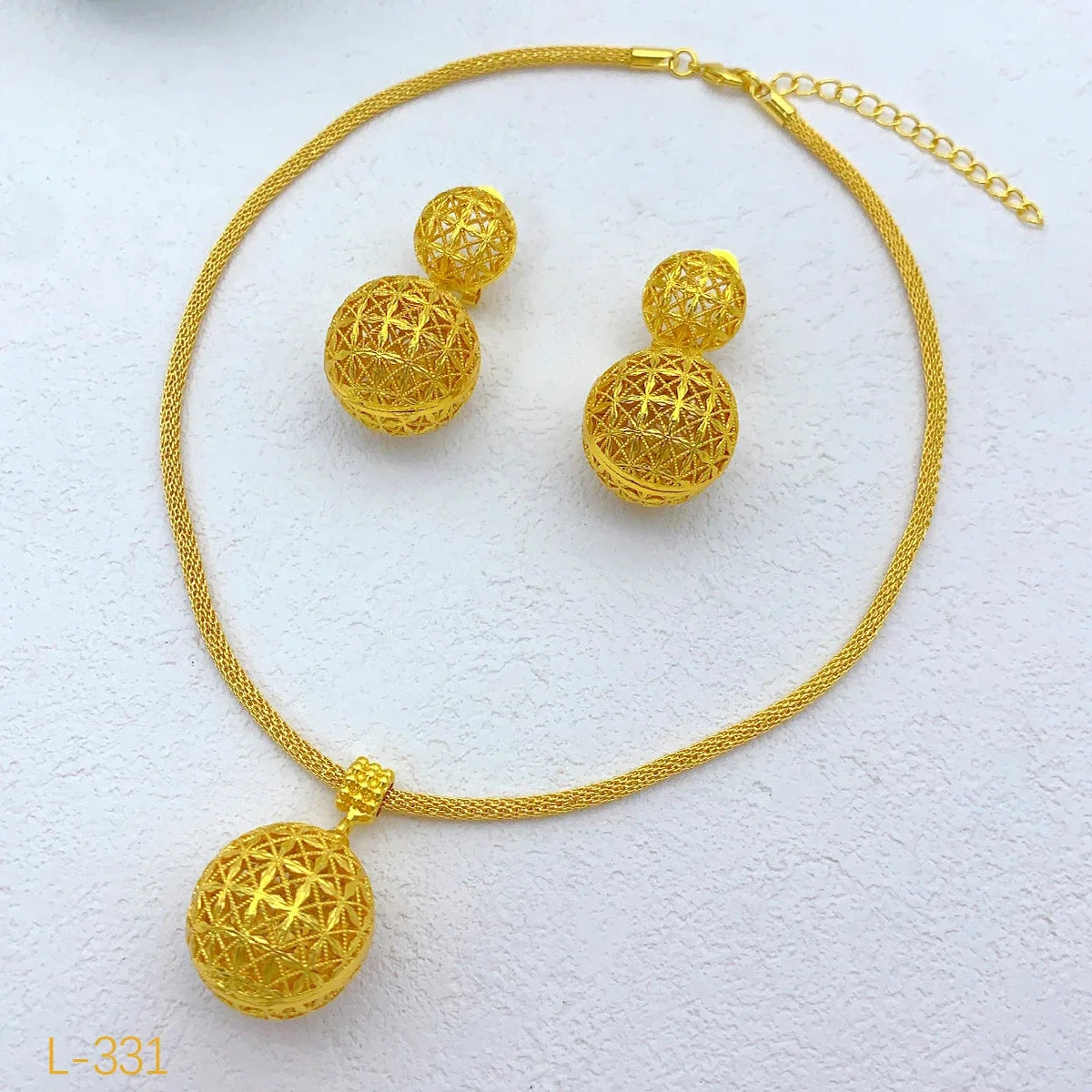 Dubai Ball 24k Gold Plated Jewelry Sets for Women Indian Bridal Costume Necklace Earrings Sets Nigerian Wedding Party Gifts