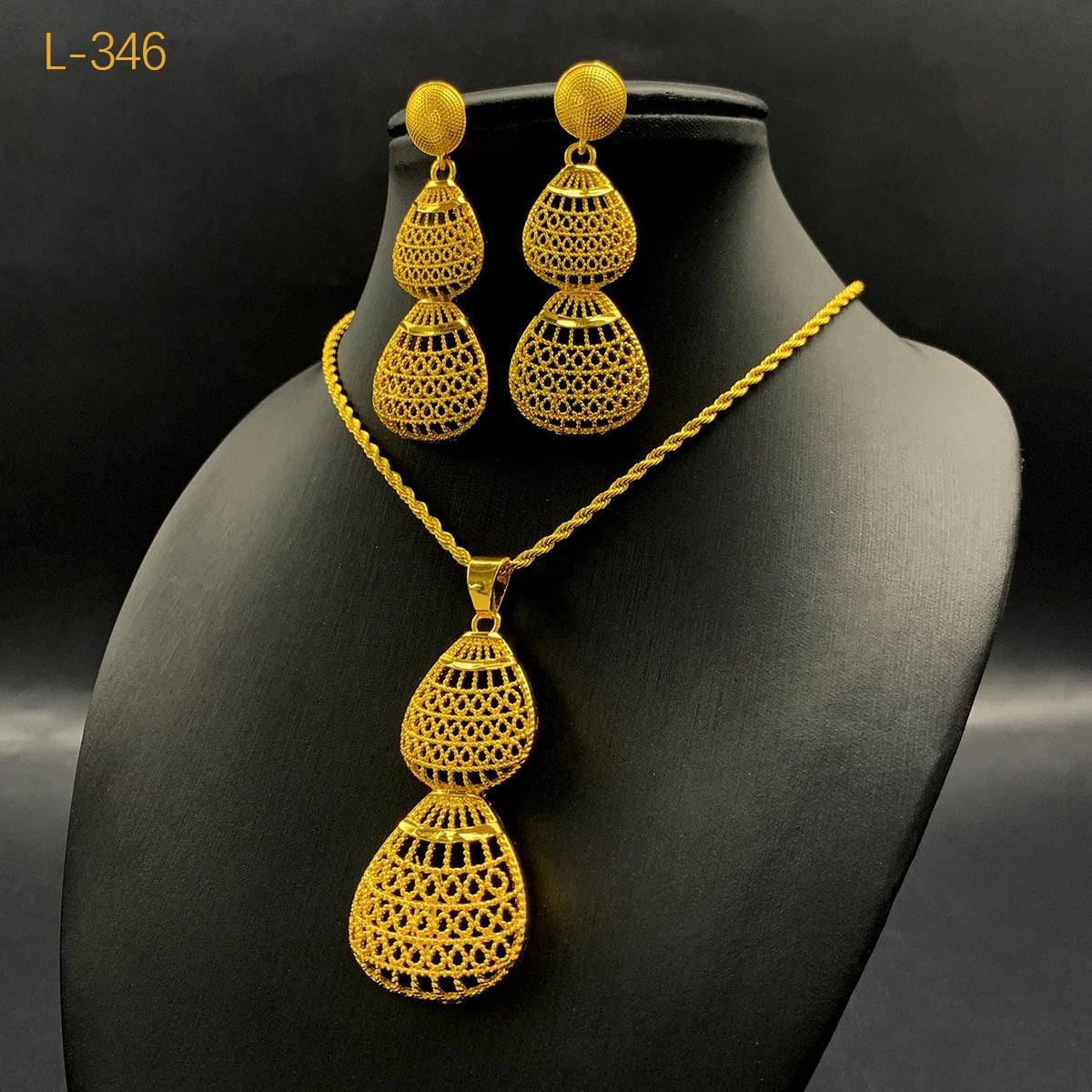 Dubai Ball 24k Gold Plated Jewelry Sets for Women Indian Bridal Costume Necklace Earrings Sets Nigerian Wedding Party Gifts