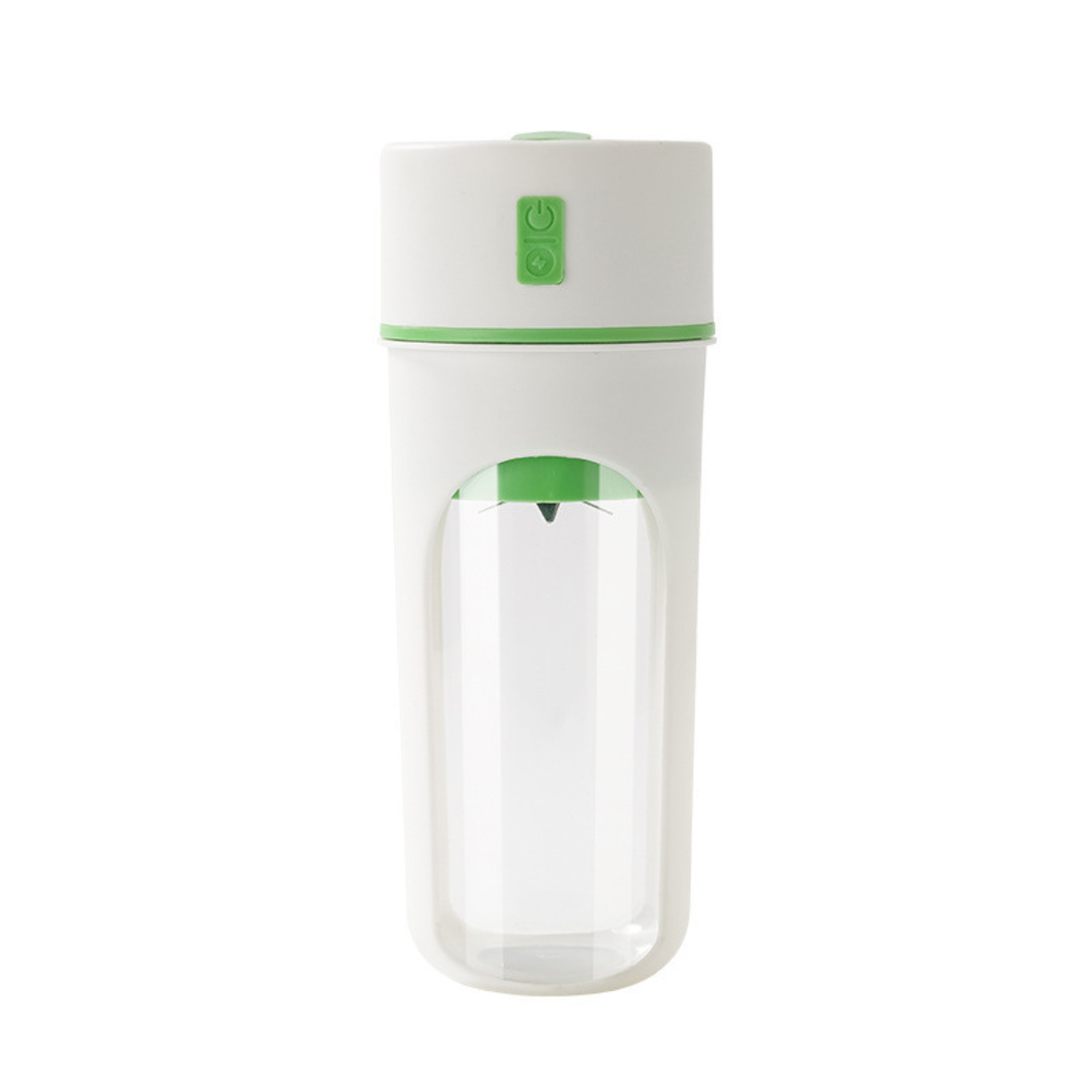 Havenicstores portable USB rechargeable blender cup 400ml in green color compact personal smoothie maker with minimal design isolated on white background