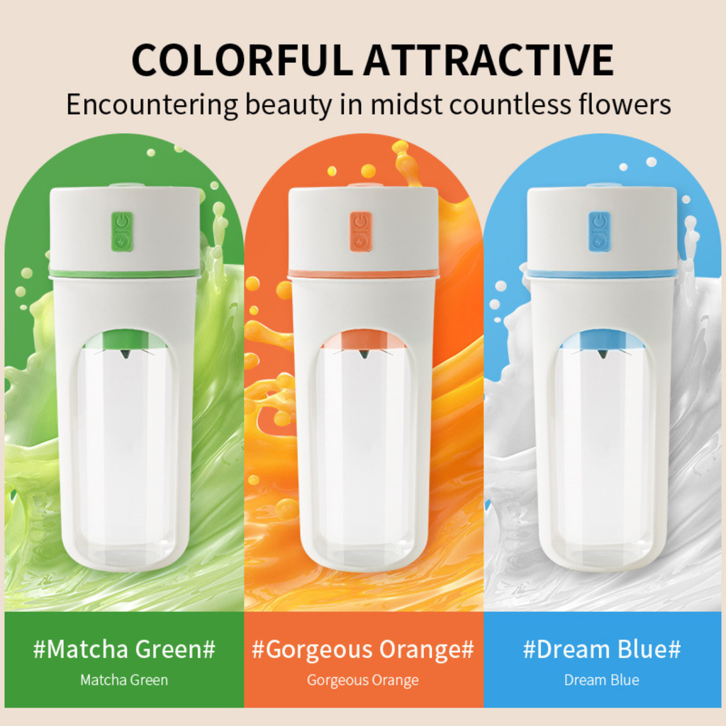 Portable USB Rechargeable Blender Cup – 400ml Personal Smoothie Maker