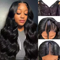 V part body wave human hair wig Brazilian Remy natural color 18 to 32 inch full machine made wig with natural scalp blend for women