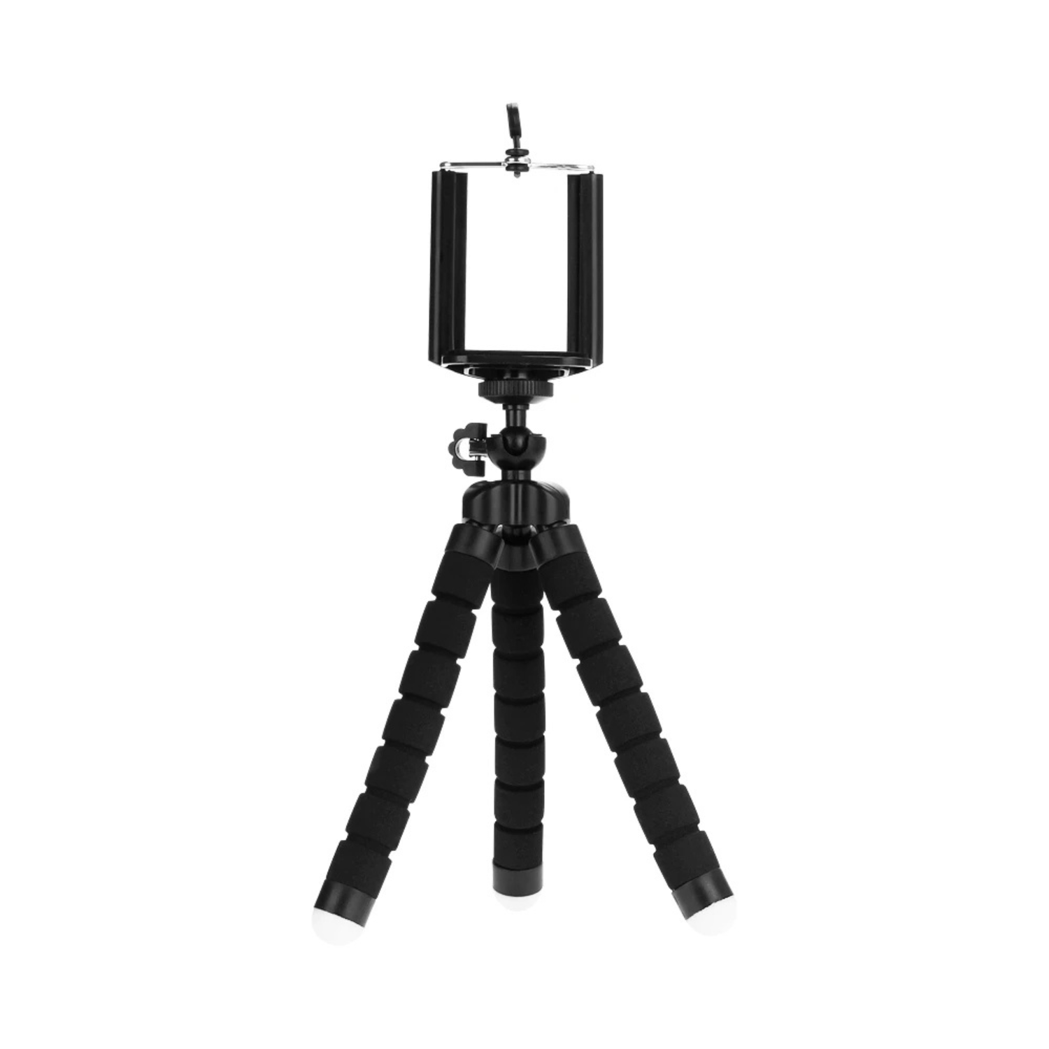 VeFly mini flexible tripod with smartphone holder mount, octopus style compact stand in black for stable mobile photography and video recording