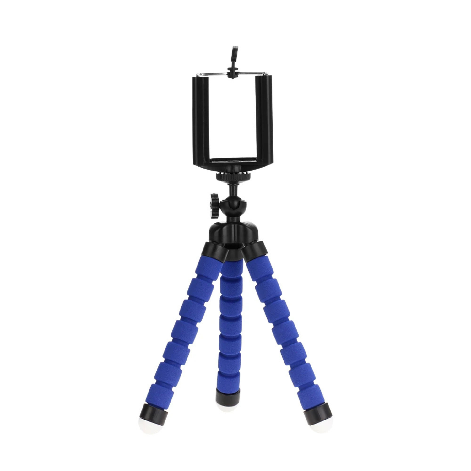 VeFly mini flexible tripod with smartphone holder mount, octopus style compact stand in blue for stable mobile photography and video recording